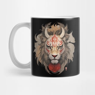 The Roaring Majesty: Neo-Traditional Lion King Mug